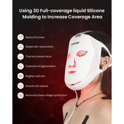 Maschera LED Viso in Silicone per Fototerapia